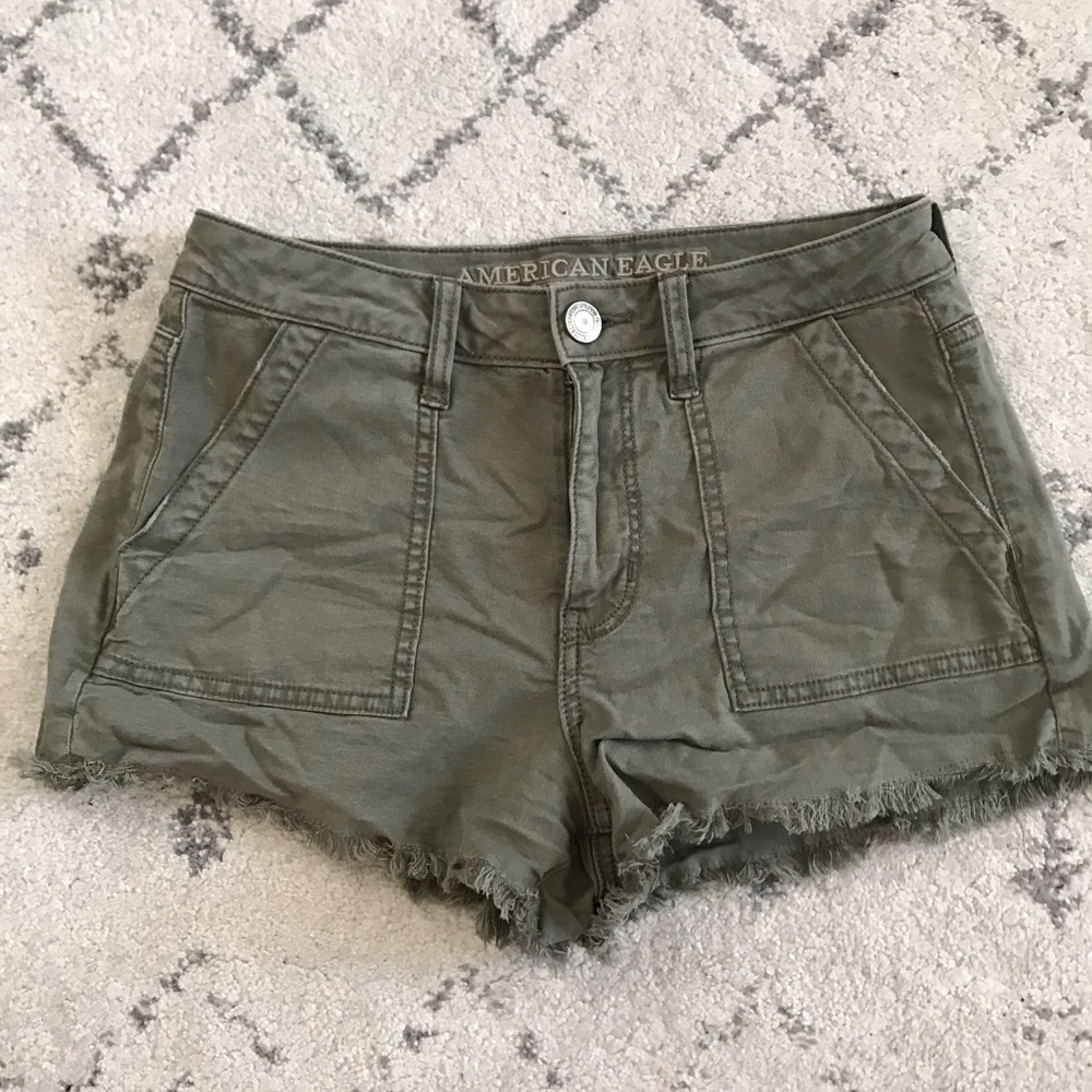 American Eagle Green Jean Shorts